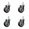 Service Caster 4'' Thermoplastic Rubber Wheel Swivel 7/16'' Grip Ring Stem Caster Set, 4PK SCC-GR20S414-TPRB-716138-4 - alternate 1